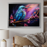 Blue Hummingbird floral twilight Wonder - Hummingbird Home Decor Art