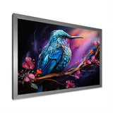 Blue Hummingbird floral twilight Wonder - Hummingbird Home Decor Art