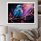 Blue Hummingbird floral twilight Wonder - Hummingbird Home Decor Art