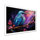 Blue Hummingbird floral twilight Wonder - Hummingbird Home Decor Art