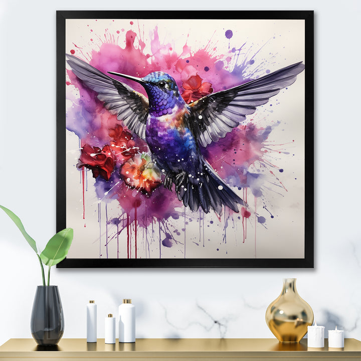 Hummingbird Fluttering Jewel - Hummingbird Living Room Wall Art