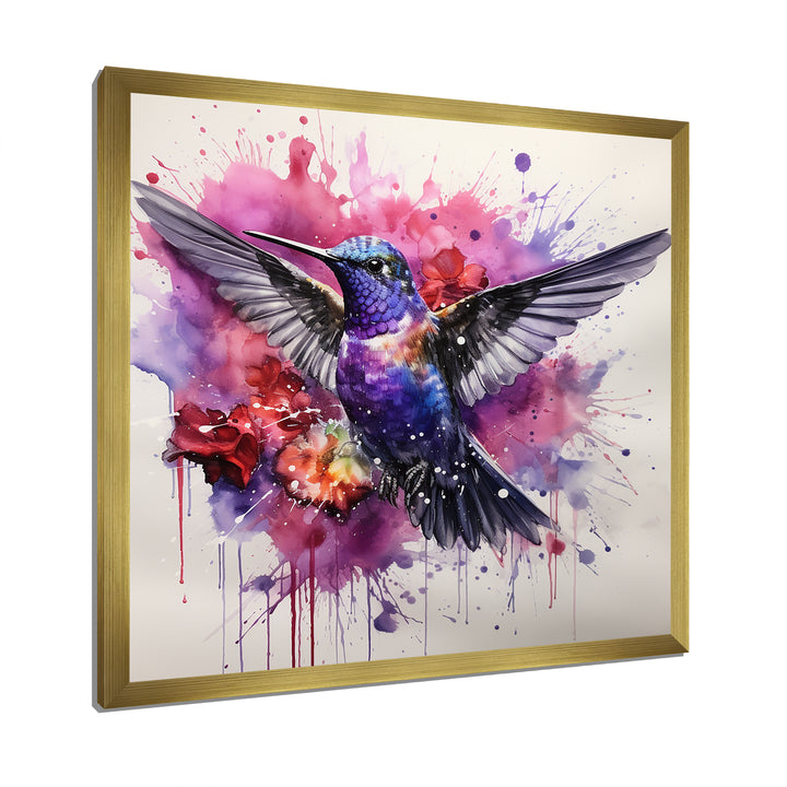 Hummingbird Fluttering Jewel - Hummingbird Living Room Wall Art