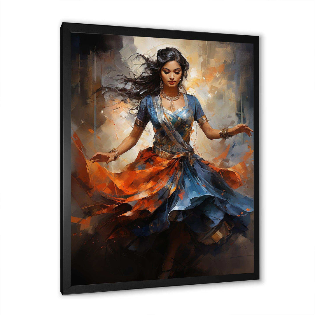 Indian Art Bharatanatyam Pose dancing IV - People Canvas Wall Art