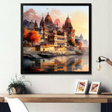 Indian Art Ganges at Dawn 1 - People Canvas Wall Art