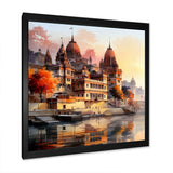 Indian Art Ganges at Dawn 1 - People Canvas Wall Art