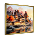 Indian Art Ganges at Dawn 1 - People Canvas Wall Art