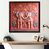 Indian Art Jaipur Elephants 1 - People Canvas Wall Art