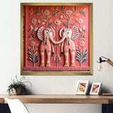 Indian Art Jaipur Elephants 1 - People Canvas Wall Art