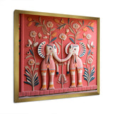 Indian Art Jaipur Elephants 1 - People Canvas Wall Art