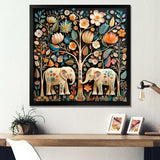 Indian Art Jaipur Elephants 4 - People Canvas Wall Art