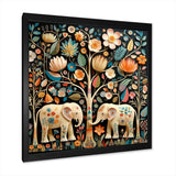 Indian Art Jaipur Elephants 4 - People Canvas Wall Art