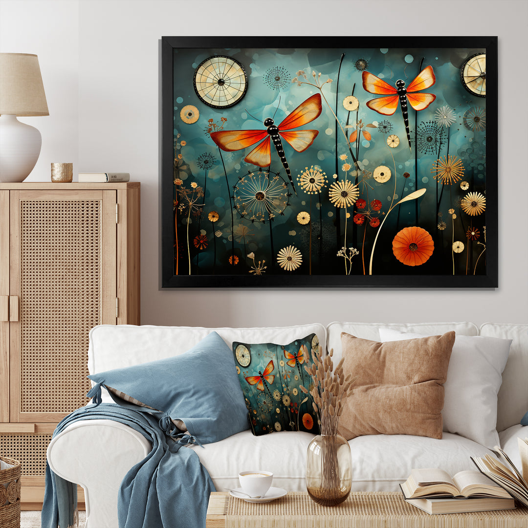 Dragonflies in the meadow - Insects &amp; Bugs Bedroom Wall Art