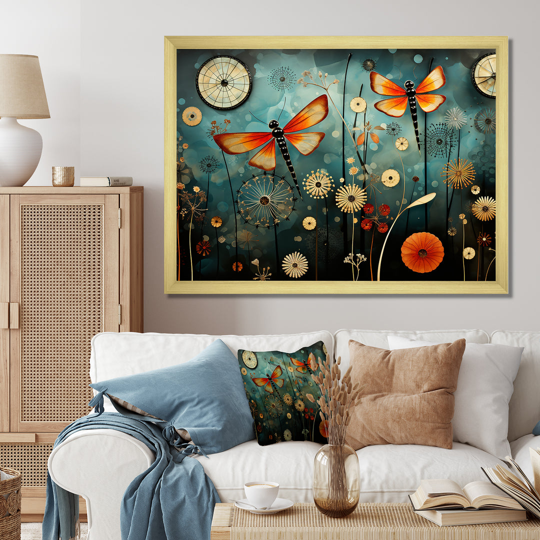 Dragonflies in the meadow - Insects &amp; Bugs Bedroom Wall Art