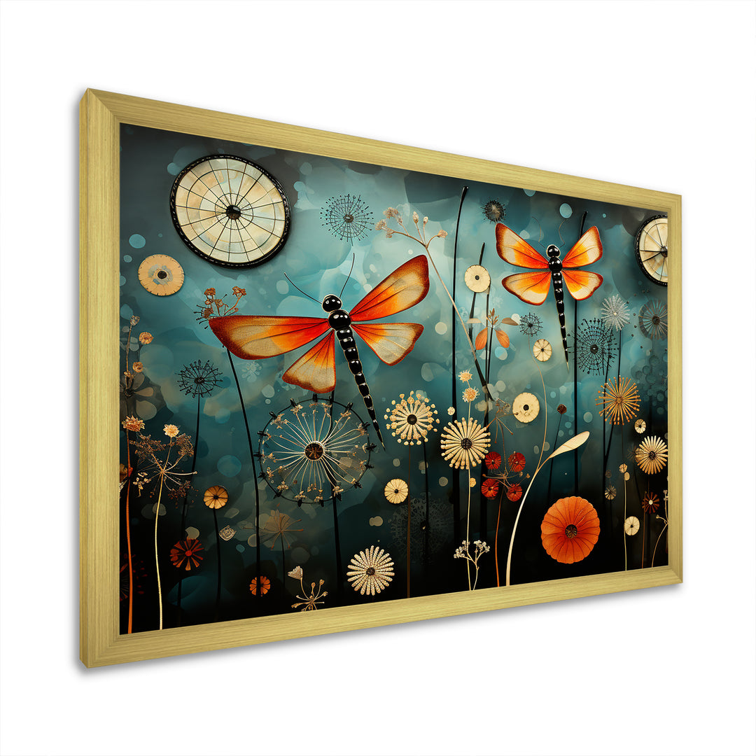 Dragonflies in the meadow - Insects &amp; Bugs Bedroom Wall Art