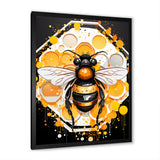 Yellow and black Honey bee - Insects & Bugs Canvas Wall Art