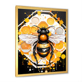 Yellow and black Honey bee - Insects & Bugs Canvas Wall Art
