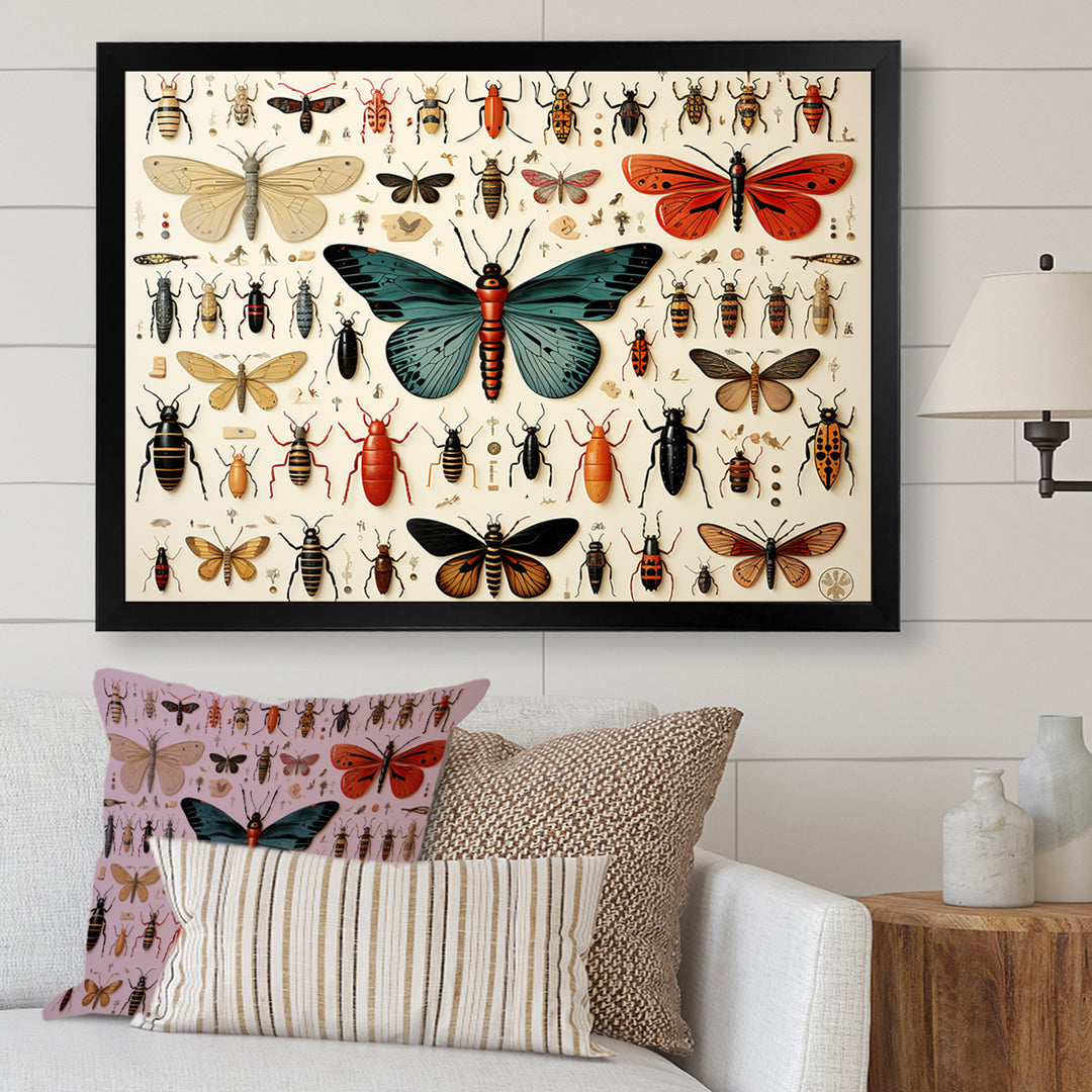 Orange and blue Insects and Bugs - Blue Insects &amp; Bugs Wall Art