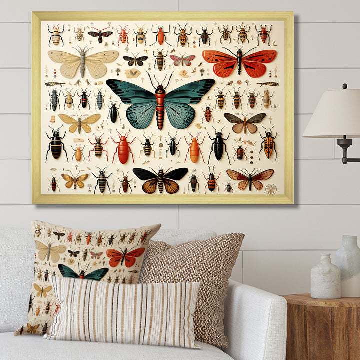 Orange and blue Insects and Bugs - Blue Insects &amp; Bugs Wall Art