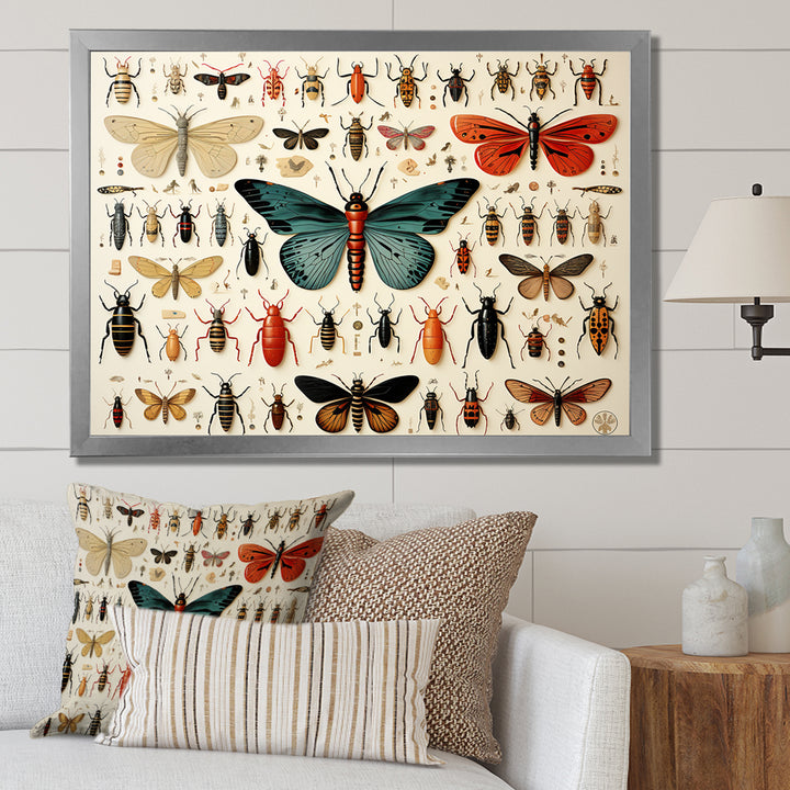 Orange and blue Insects and Bugs - Blue Insects &amp; Bugs Wall Art