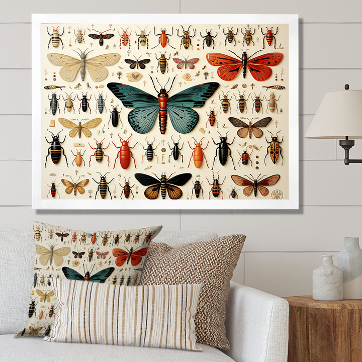 Orange and blue Insects and Bugs - Blue Insects &amp; Bugs Wall Art