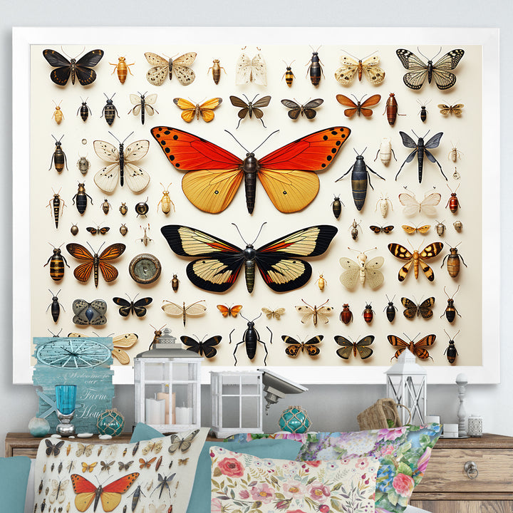 Yellow and orange Insects and Bugs - Insects &amp; Bugs Large Canvas Wall Art