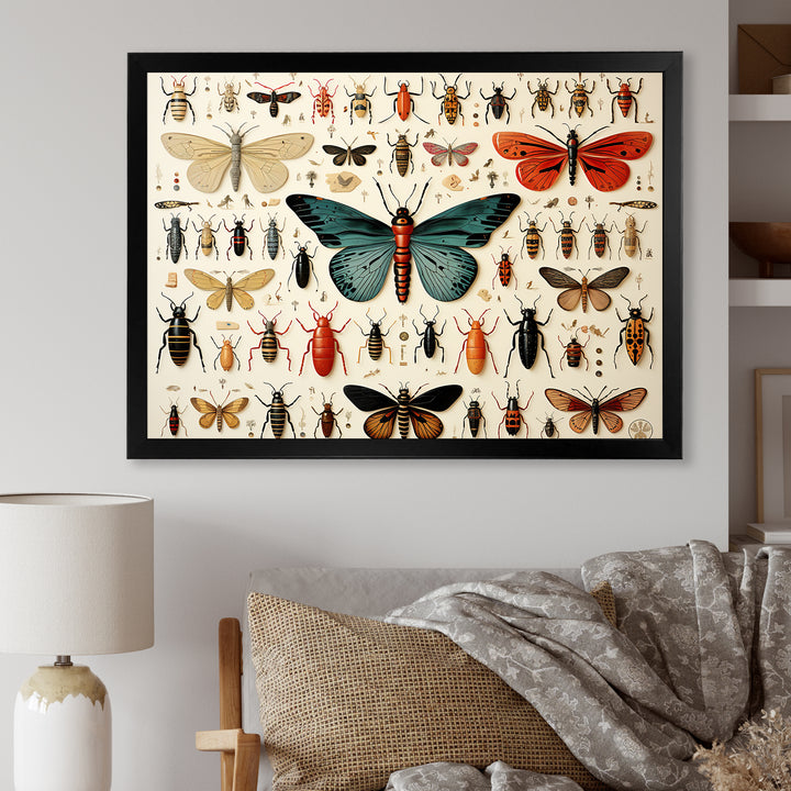 Blue and orange Insects and Bugs - Insects &amp; Bugs Living Room Wall Art