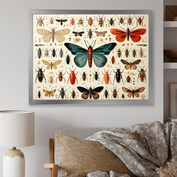 Blue and orange Insects and Bugs - Insects &amp; Bugs Living Room Wall Art