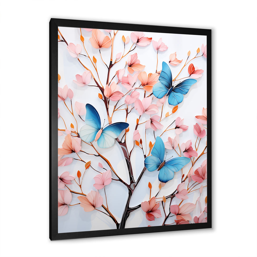 Charming spring Butterflies in pink and blue - Insects &amp; Bugs Wall Art Prints