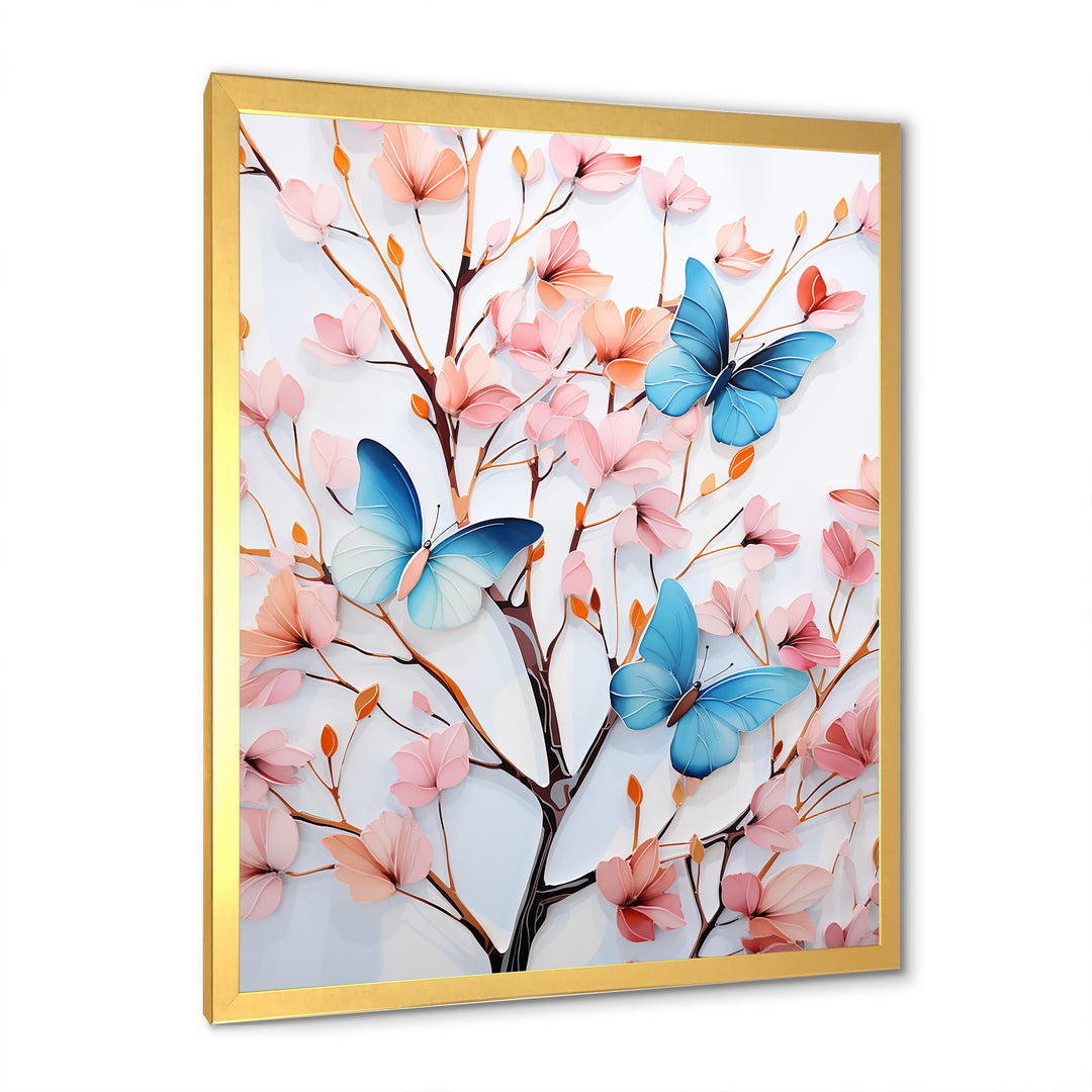 Charming spring Butterflies in pink and blue - Insects &amp; Bugs Wall Art Prints