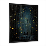 Black and yellow Japanese starry night stars - Landscapes Canvas Wall Art