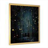 Black and yellow Japanese starry night stars - Landscapes Canvas Wall Art