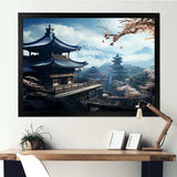 Japan temple panoramic serenity - Landscapes Canvas Wall Art