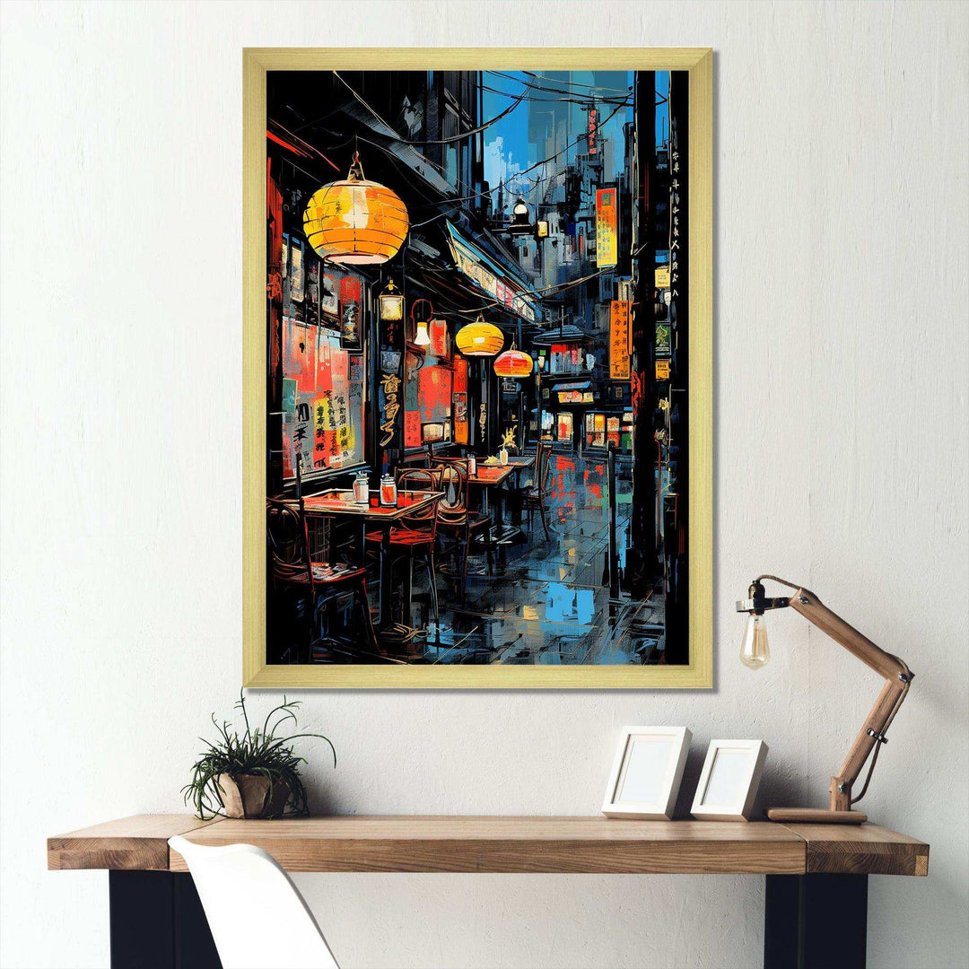 Japon Street art alleyway I - Landscapes Canvas Wall Art