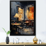 Yellow and grey Jazz cafe melody 1 - Music Canvas Wall Art