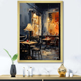 Yellow and grey Jazz cafe melody 1 - Music Canvas Wall Art