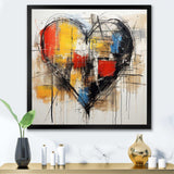 Pop Art heart abstract collages - Abstract Canvas Wall Art