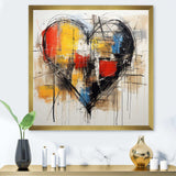 Pop Art heart abstract collages - Abstract Canvas Wall Art