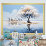 Minimalism lakefront cottage oasis 2 - Landscapes Canvas Wall Art