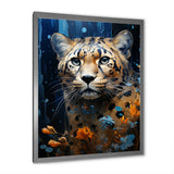Blue and golden Leopard Serenity - Leopard Home Decor Art