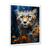 Blue and golden Leopard Serenity - Leopard Home Decor Art