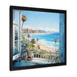 California shoreline  Window View I - Coastal Canvas Wall Art