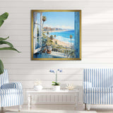 California shoreline  Window View I - Coastal Canvas Wall Art