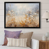 Beige and grey Meadows breeze - Landscapes Canvas Wall Art