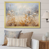 Beige and grey Meadows breeze - Landscapes Canvas Wall Art