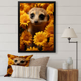 Yellow floral Meerkat - Meercat Wall Decor