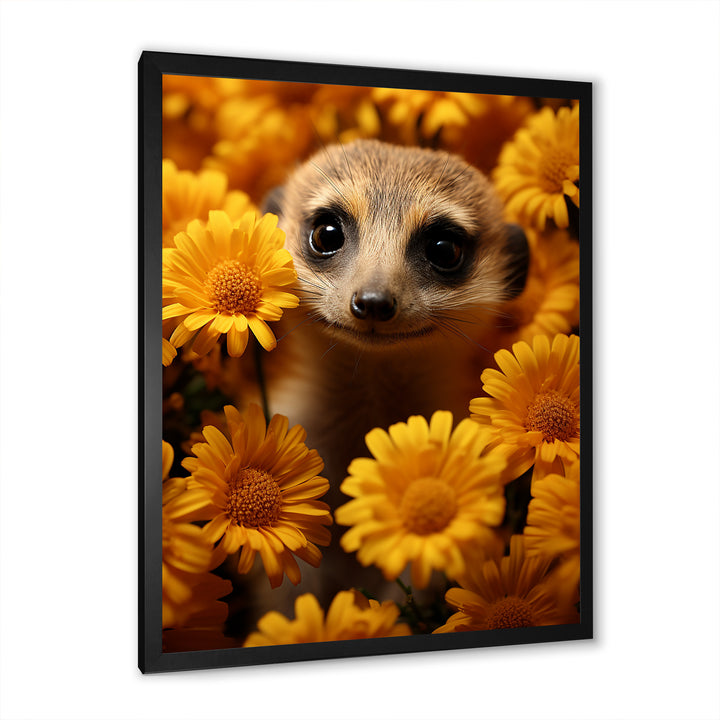Yellow floral Meerkat - Meercat Wall Decor