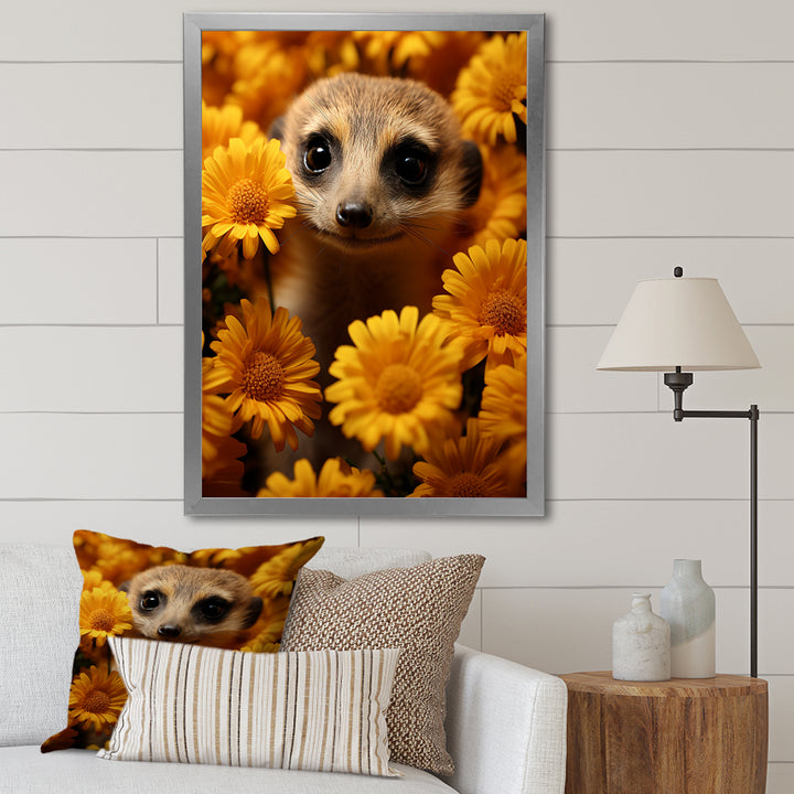 Yellow floral Meerkat - Meercat Wall Decor