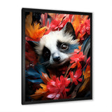 Pink and white floral Meerkat portrait - Meercat Wall Decor