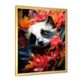 Pink and white floral Meerkat portrait - Meercat Wall Decor