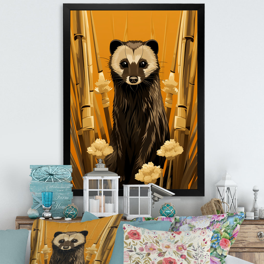Meerkat discovery yellow portrait - Meercat Wall Art Prints